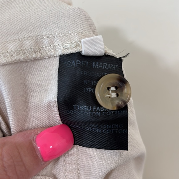 Isabel Marant Étoile Odea Cropped Wide Leg Pants Beige Size 36 - Picture 12 of 12